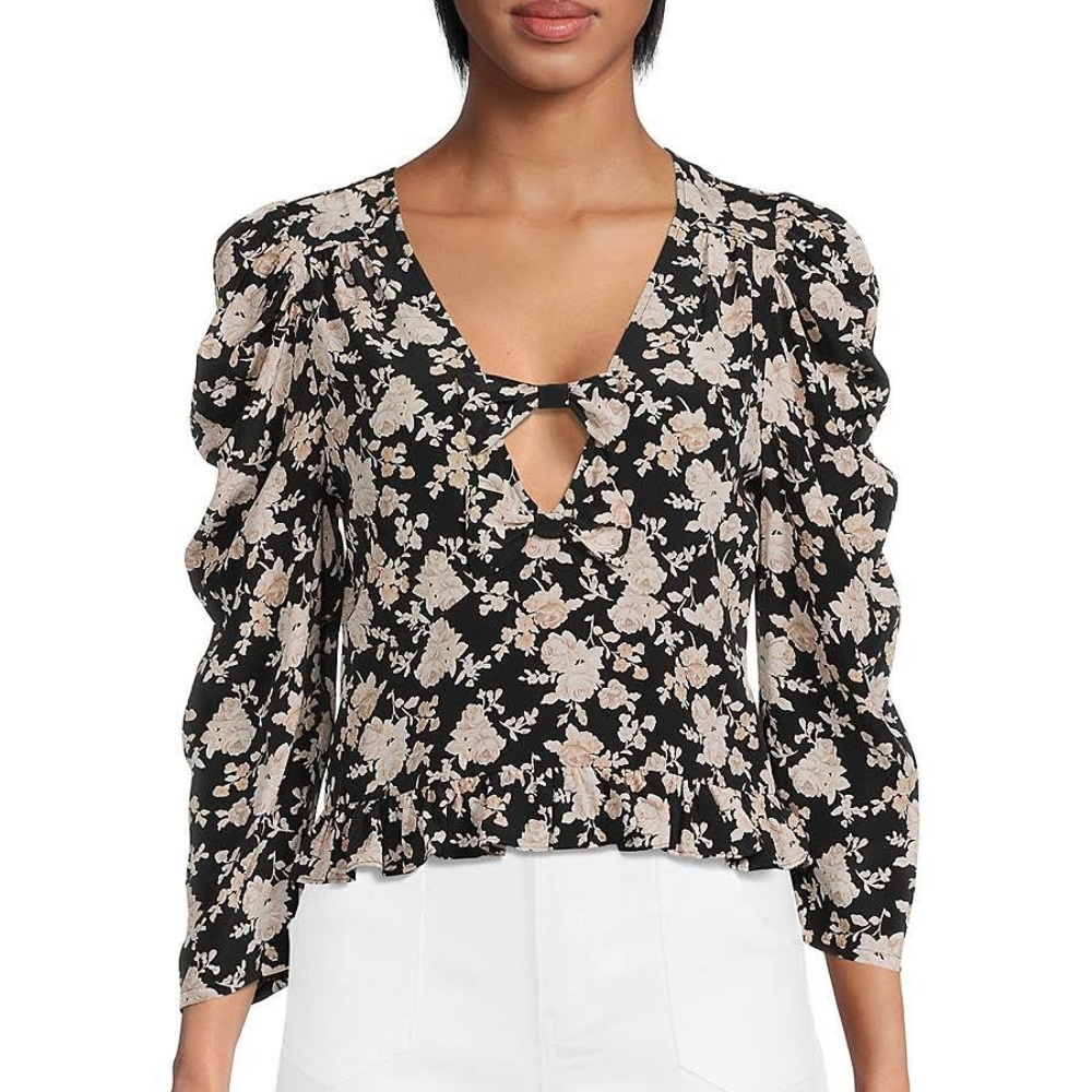 LoveShackFancy Louis Silk Blouse